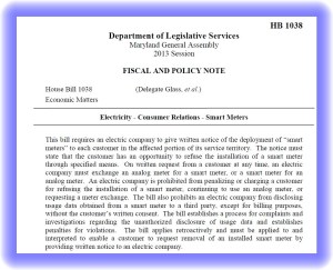 Maryland House Bill 1038.Summary