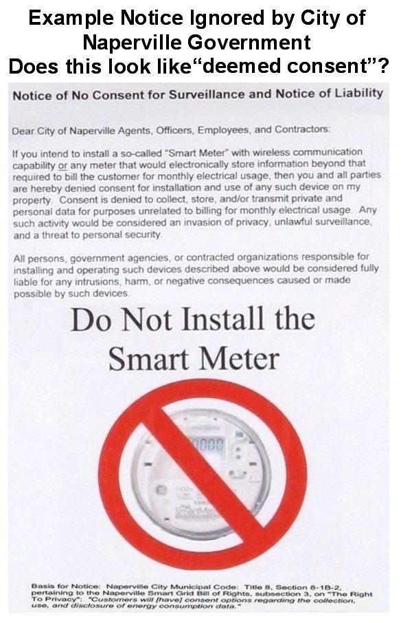 Example Notice Ignored by City of Naperville